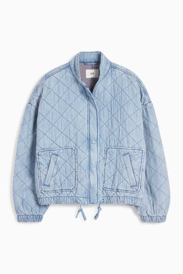 Femei - Jachetă matlasată din denim - denim-albastru deschis