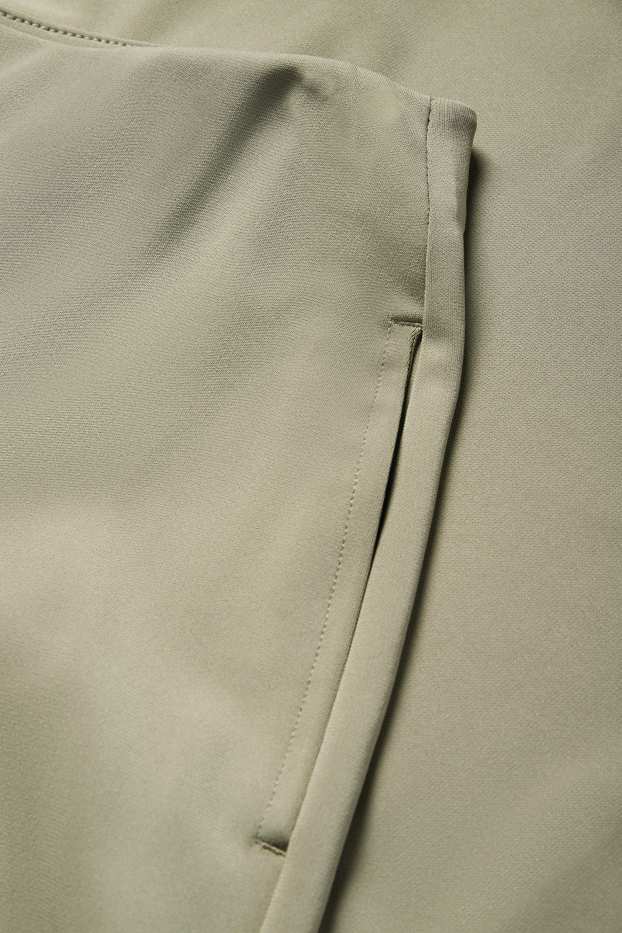 Dames - Broek van jersey - high waist - wide leg - groen