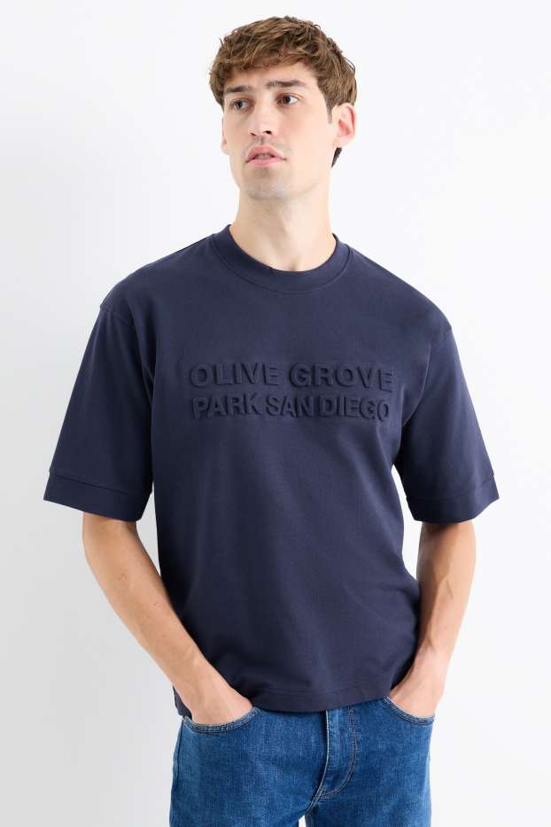 Bărbați - Tricou - relaxed fit - albastru închis