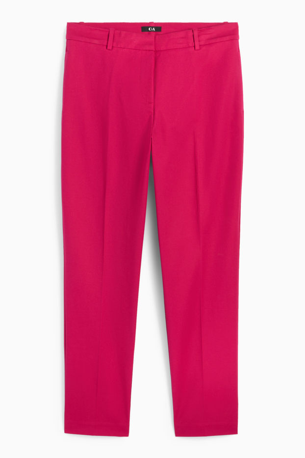 Femei - Pantaloni office - talie medie - slim fit - roz închis