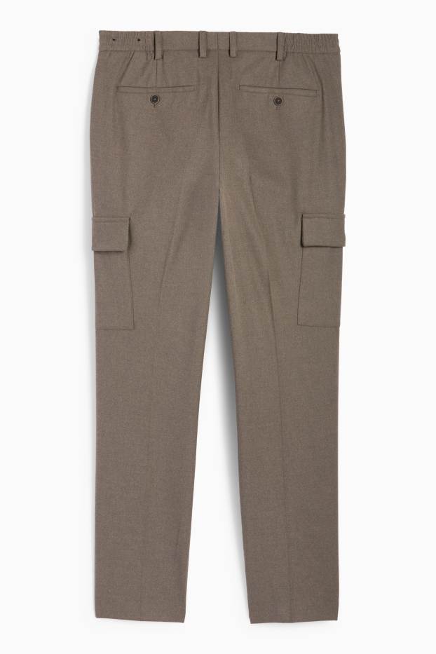 Bărbați - Pantaloni modulari din flanel - slim fit - Flex - taupe
