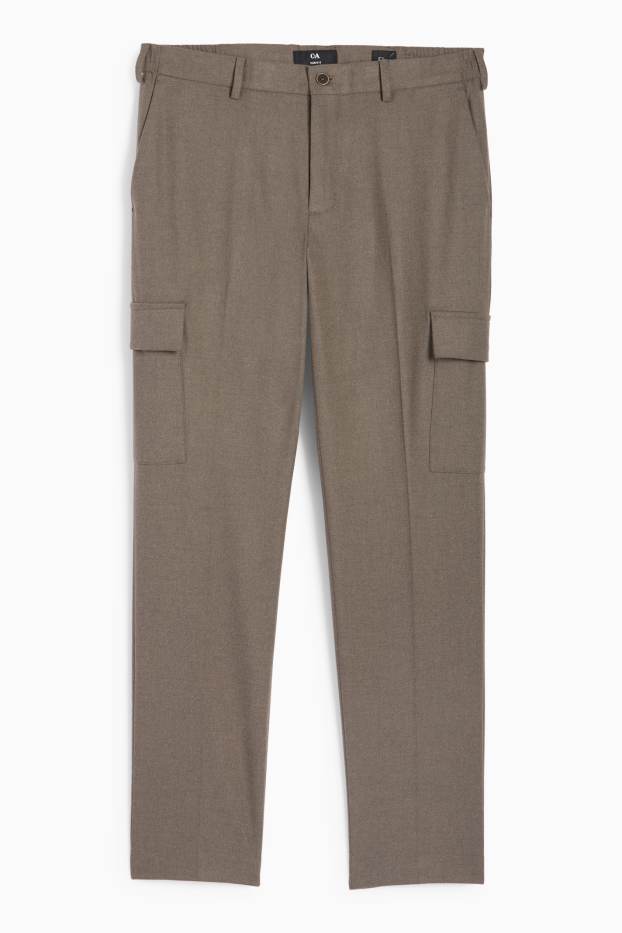 Bărbați - Pantaloni modulari din flanel - slim fit - Flex - taupe