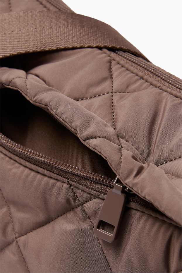 Dámské - Prošívaná taška přes rameno - hnědá