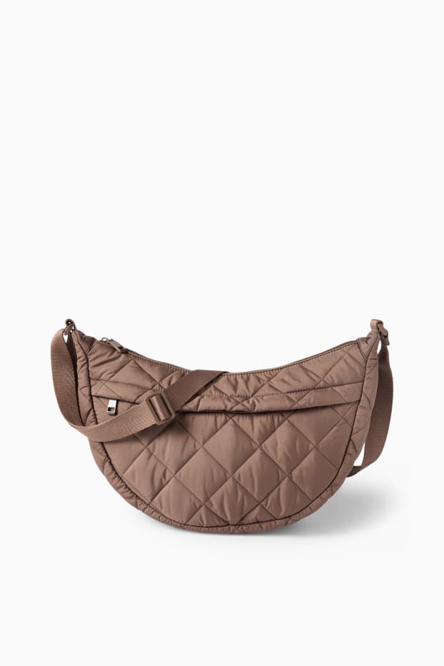 Dámské - Prošívaná taška přes rameno - hnědá