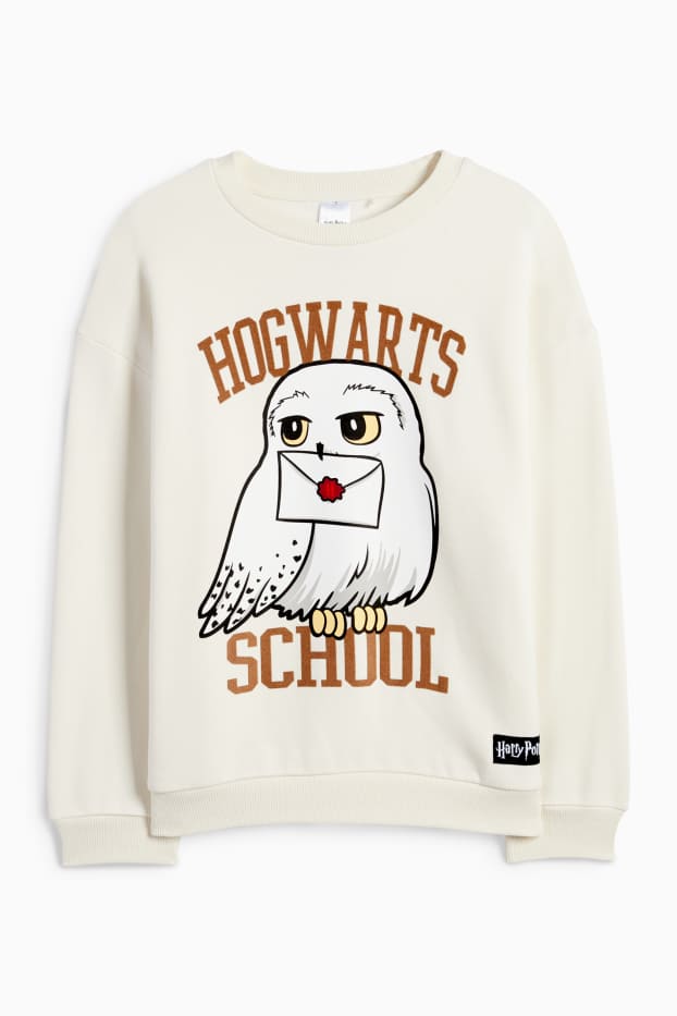 Copii - Fete - Harry Potter - bluză de molton - alb-crem