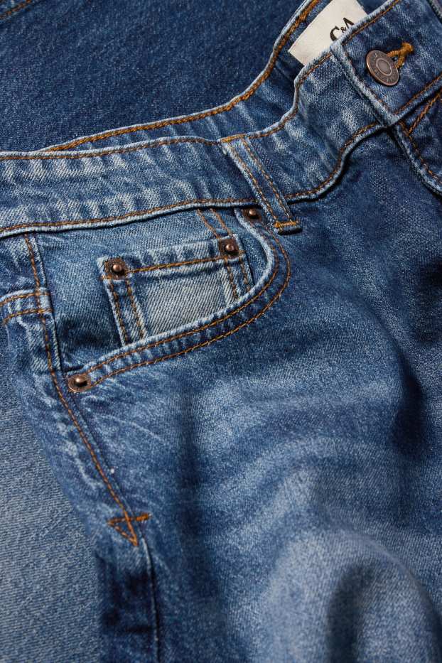 Femei - Wide leg jeans - talie joasă - denim-albastru închis