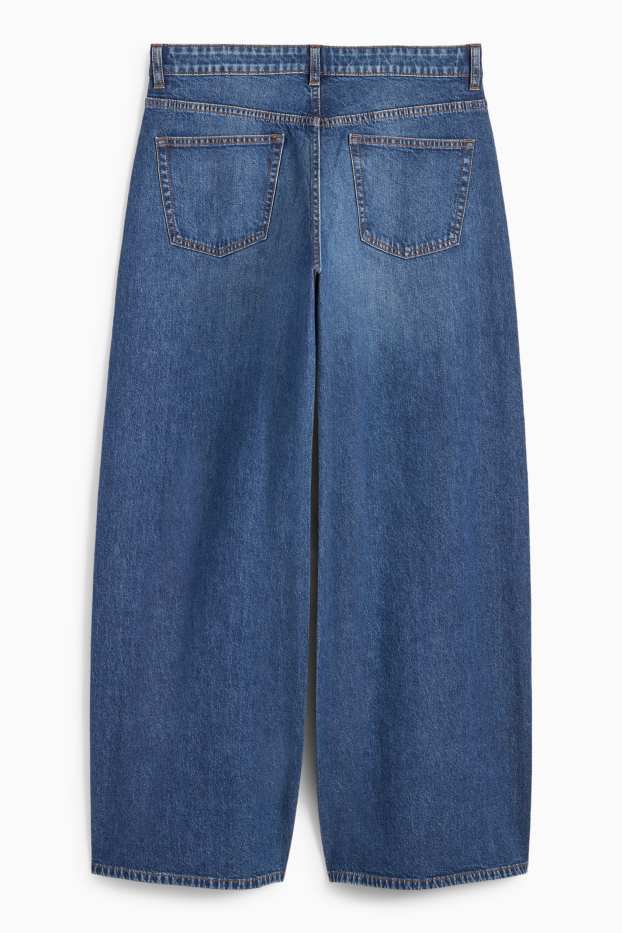 Femei - Wide leg jeans - talie joasă - denim-albastru închis