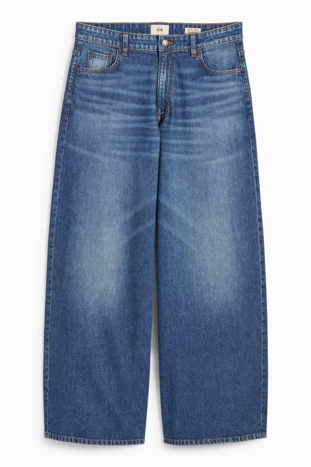 Femei - Wide leg jeans - talie joasă - denim-albastru închis