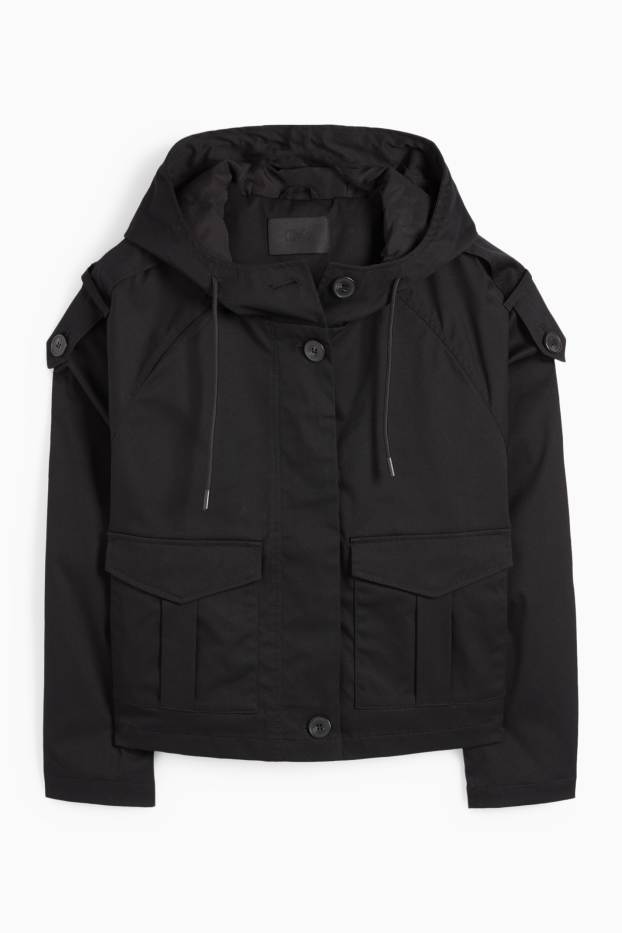 Femei - Trenci crop - negru