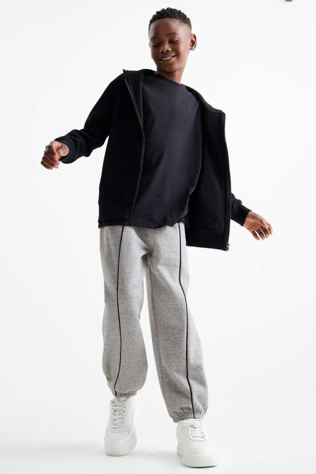 Copii - Băieți - Pantaloni de trening - gri deschis melanj