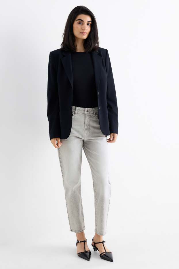 Femei - Mom jeans - talie înaltă - LYCRA® - denim-gri deschis