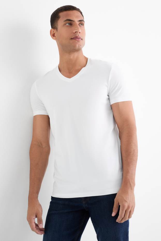 Bărbați - Tricou - slim fit - Flex - alb