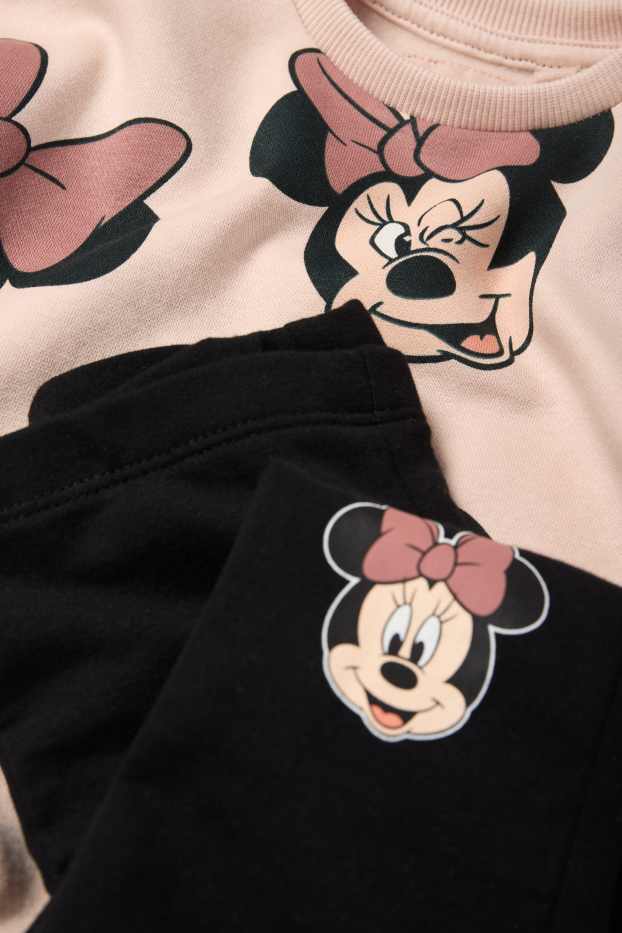 Copii - Fete - Minnie Mouse - set - bluză de molton și colanți evazați - roz