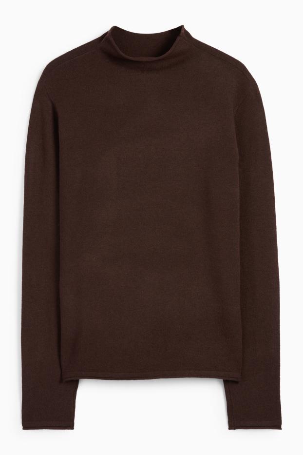 Femmes - Pull à col roulé - marron foncé