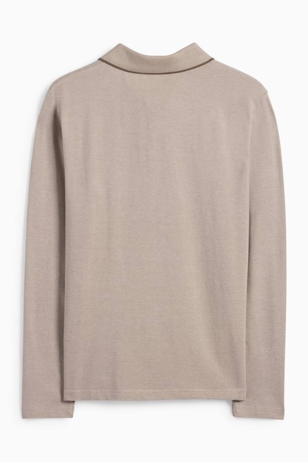 Bărbați - Tricou polo - regular fit - taupe