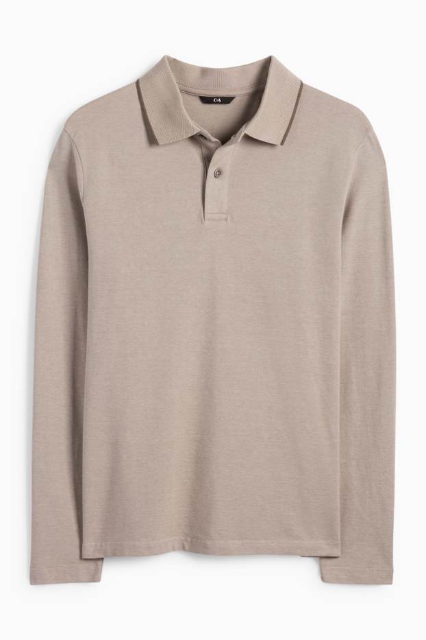 Bărbați - Tricou polo - regular fit - taupe