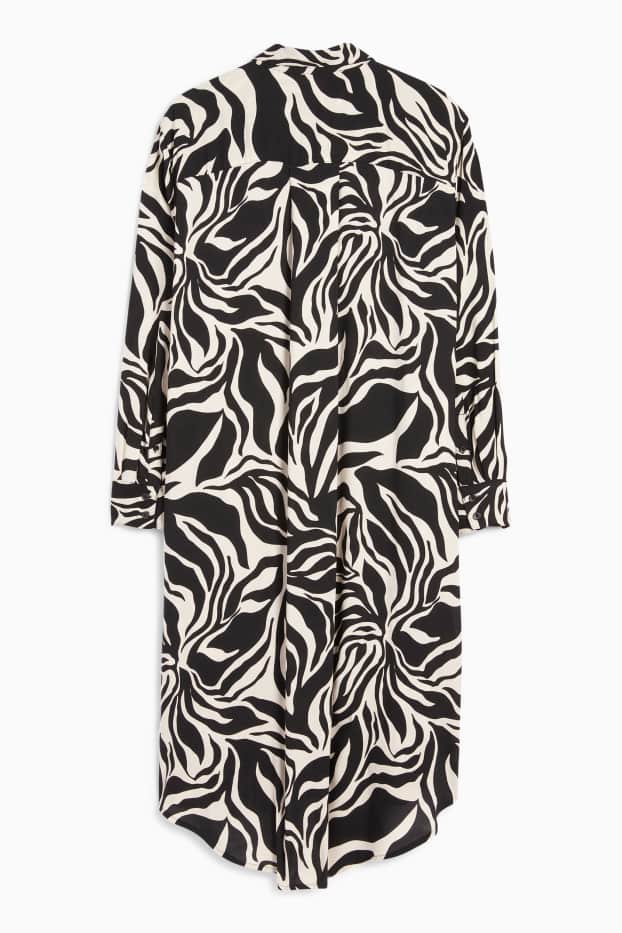 Femei - Rochie tip bluză - cu model - negru / nej