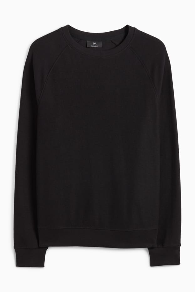 Heren - Longsleeve - met structuur - zwart