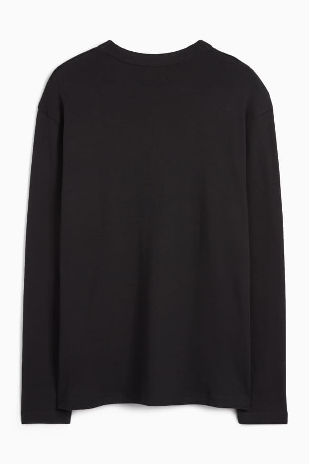 Bărbați - Tricou cu mânecă lungă - negru