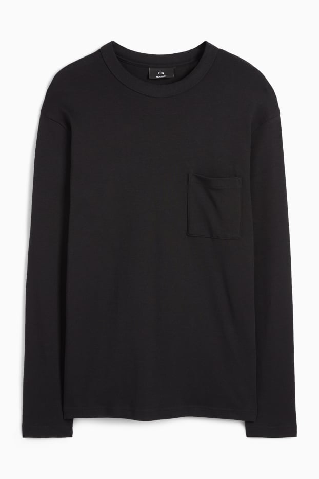 Bărbați - Tricou cu mânecă lungă - negru