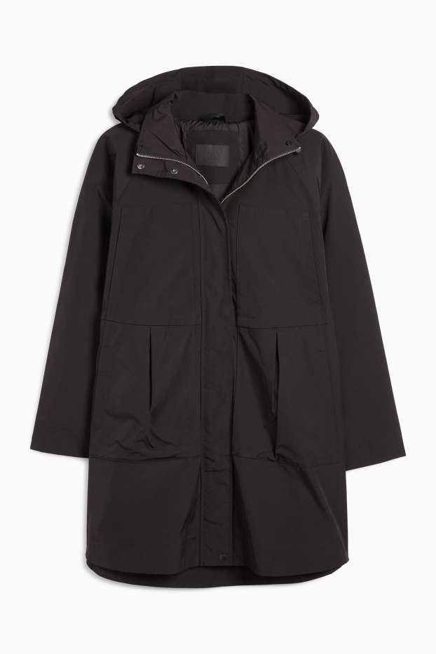 Femei - Parka cu glugă - negru