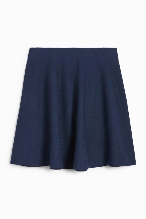 Femei - Fustă din tricot - albastru închis