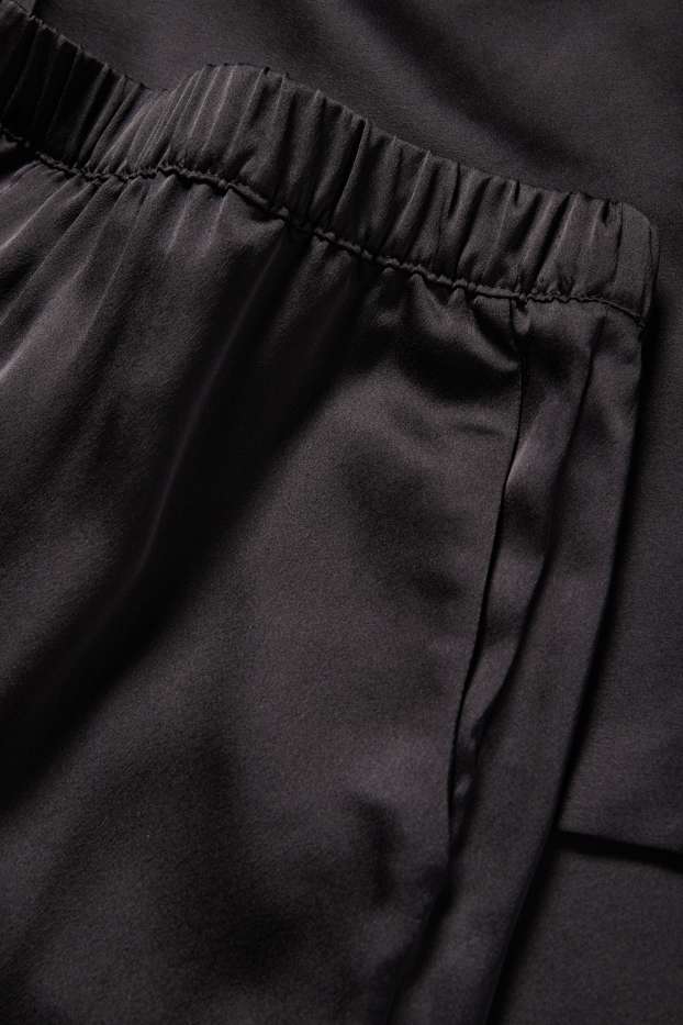 Femei - Pantaloni de pijama din satin - negru
