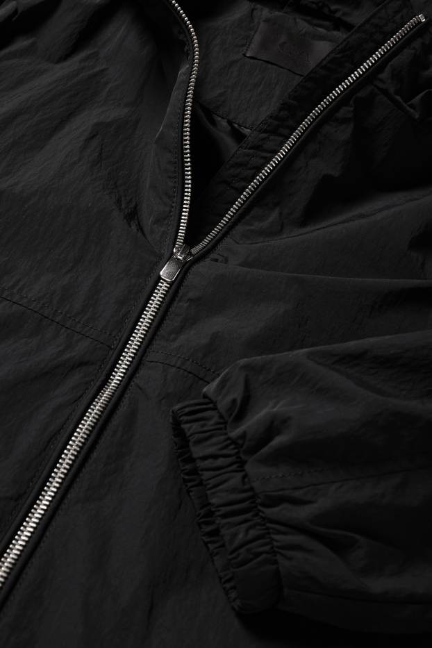 Women - Jacket with hood - water-repellent - black