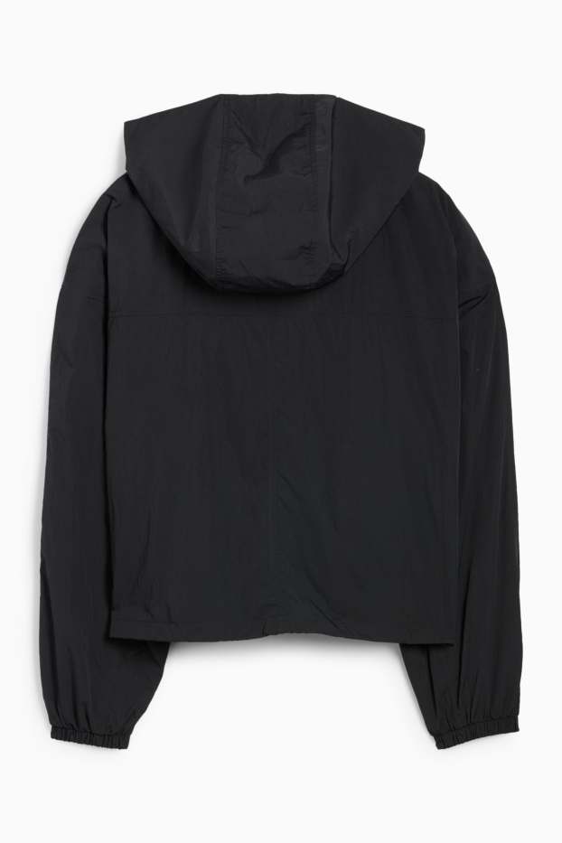 Women - Jacket with hood - water-repellent - black
