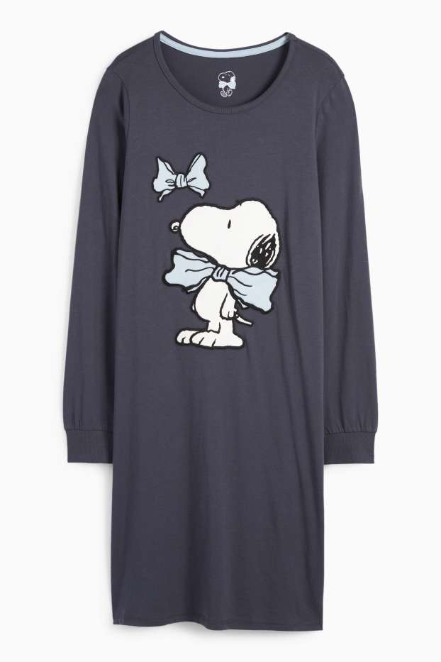 Femei - Cămașă de noapte - Peanuts - albastru închis