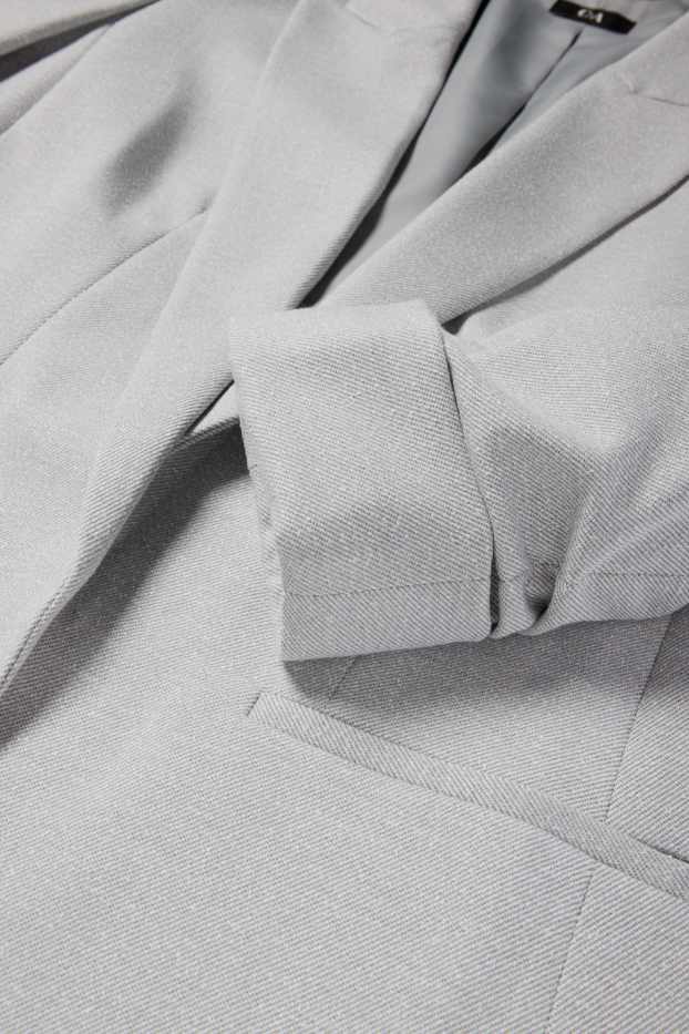 Femei - Blazer lung - regular fit - structurat - gri deschis