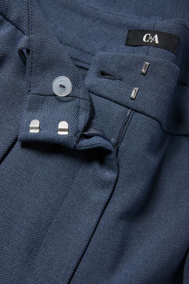 Femei - Pantaloni office - talie înaltă - wide leg - albastru închis