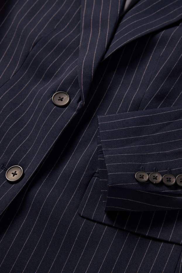 Femei - Blazer lung - regular fit - dungi fine - albastru închis