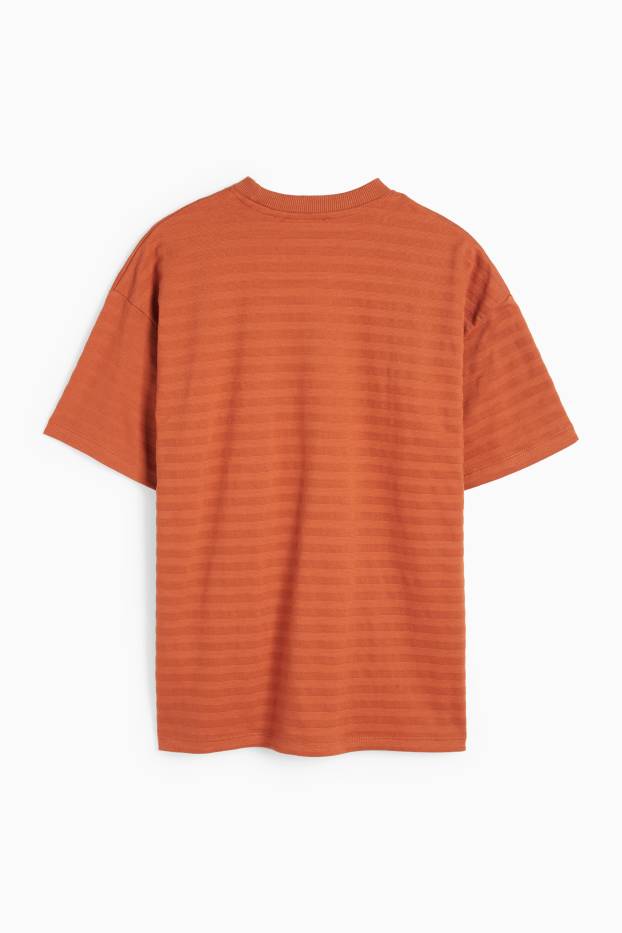 Copii - Băieți - Tricou cu mânecă scurtă - cu dungi - structurat - havanna