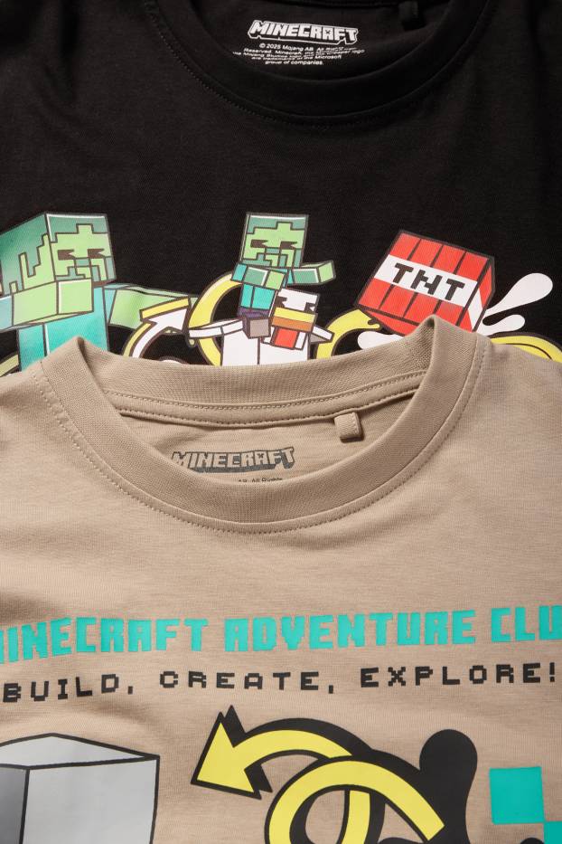 Copii - Băieți - Multipack 2 buc. - Minecraft - tricou cu mânecă lungă - negru / nej