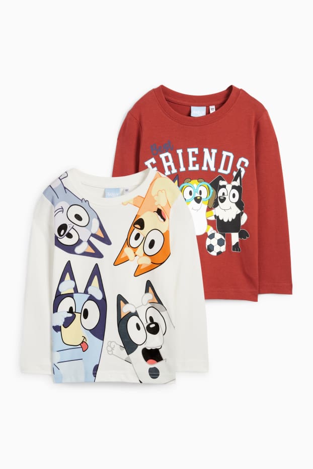 Copii - Băieți - Multipack 2 buc. - Bluey - tricou cu mânecă lungă - roșu / alb