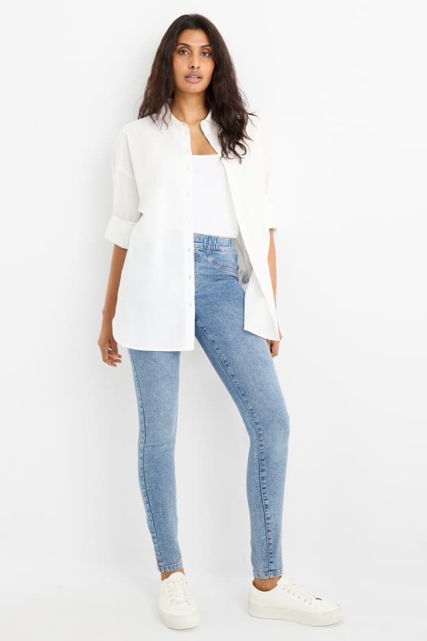 Femei - Jegging jeans - talie medie - denim-albastru deschis
