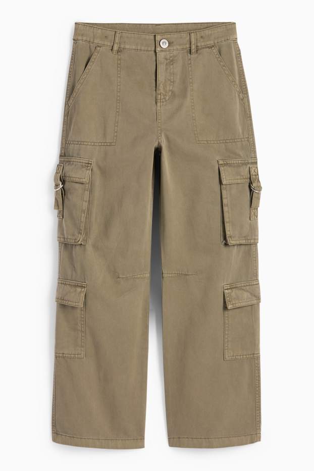 Copii - Fete - Pantaloni cargo - kaki