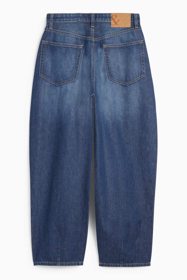 Femei - Barrel jeans - talie înaltă - denim-albastru