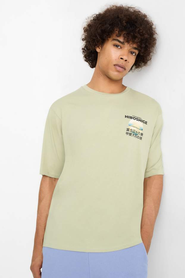 Bărbați - Tricou - supradimensionat - verde deschis