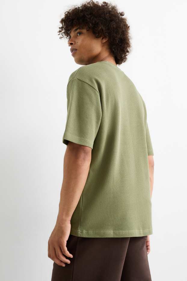 Bărbați - Tricou - relaxed fit - reiat - verde