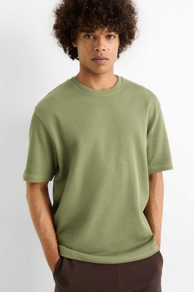 Bărbați - Tricou - relaxed fit - reiat - verde