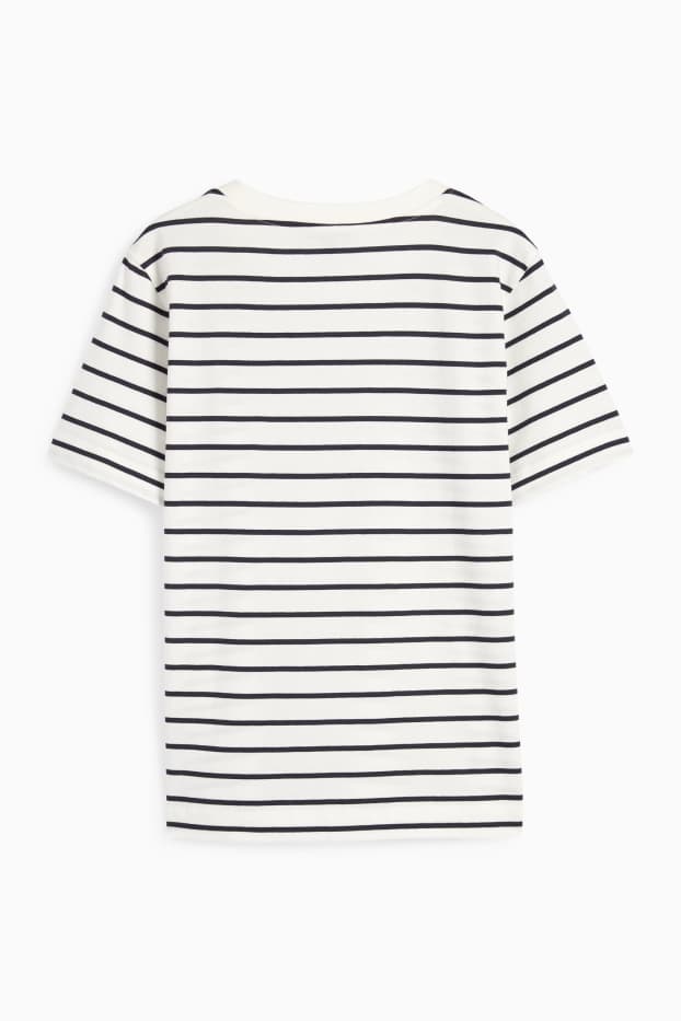 Femei - Tricou - relaxed fit - cu dungi - alb / albastru