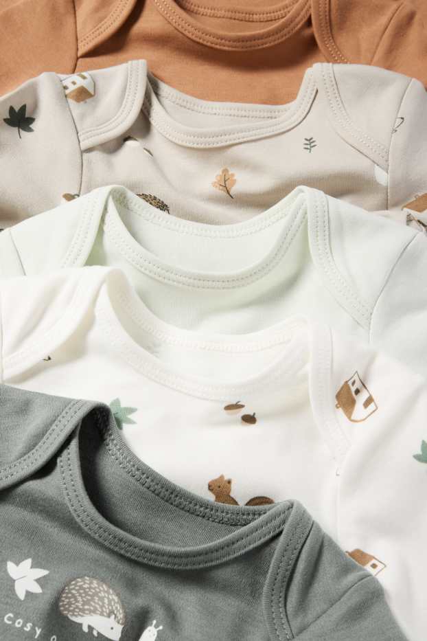 Unisex - Multipack 5 buc. - animale din pădure - body bebeluși - gri deschis