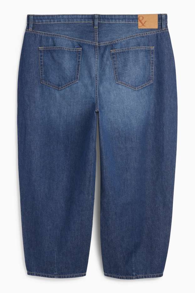 Femei - Barrel jeans - talie înaltă - denim-albastru