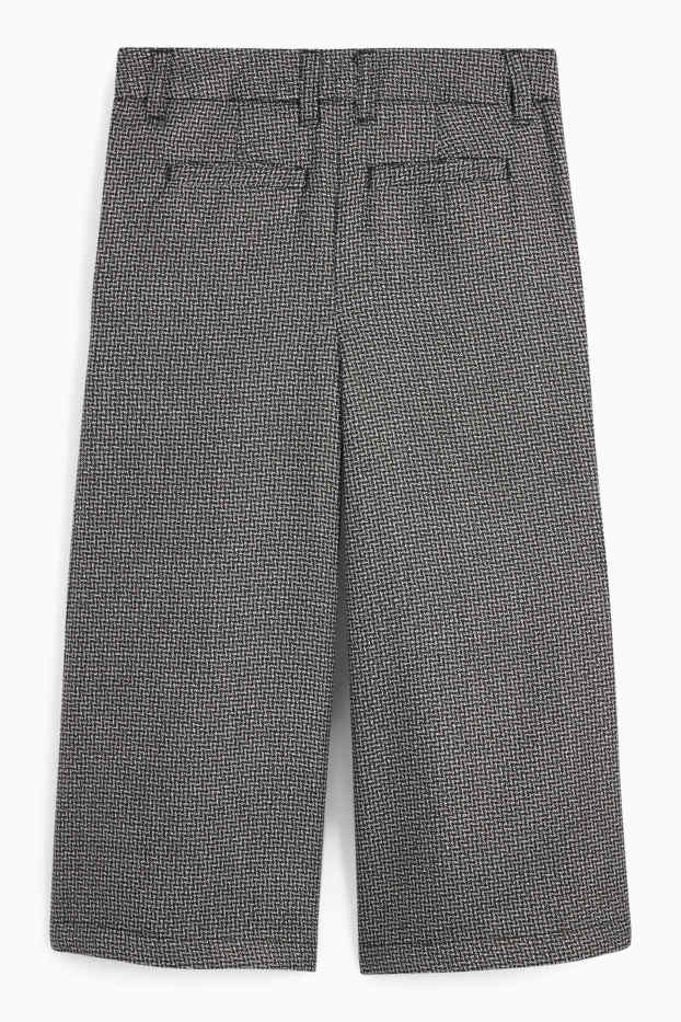 Copii - Fete - Pantaloni de stofă - wide leg - cu model - gri închis