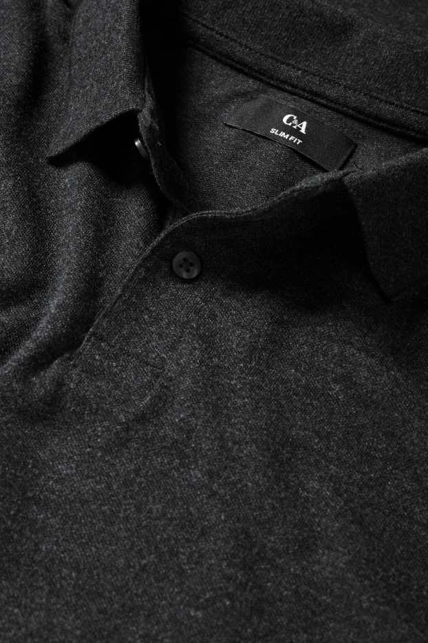 Bărbați - Tricou polo - slim fit - gri închis
