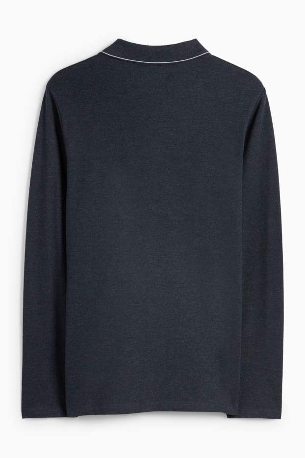 Bărbați - Tricou polo - slim fit - albastru închis