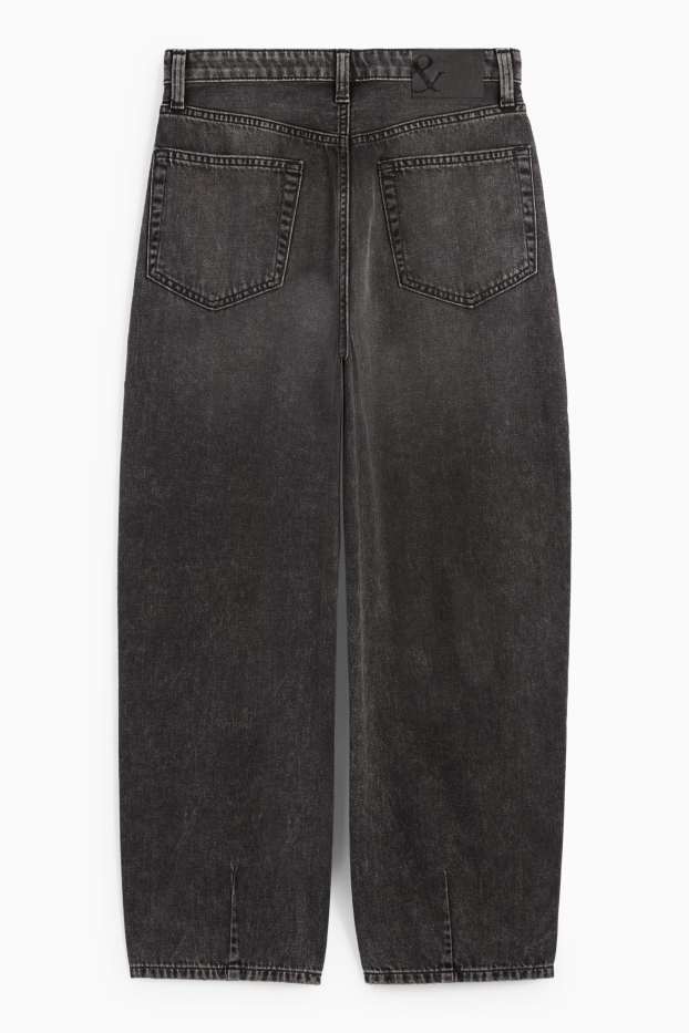 Dámské - Barrel jeans - high waist - džíny - tmavošedé
