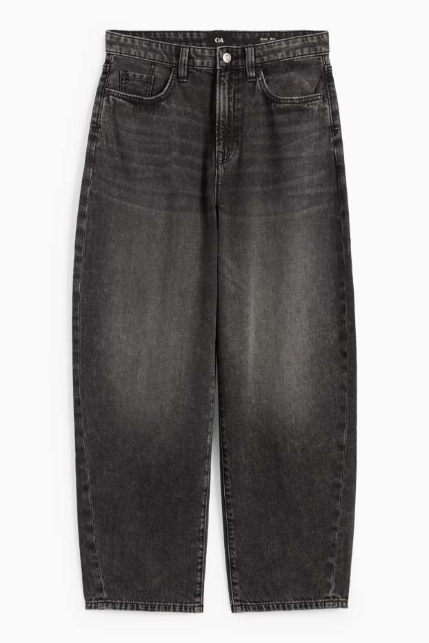 Dámské - Barrel jeans - high waist - džíny - tmavošedé